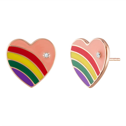 Lisa Statt X My Story Enamel Heart Earrings